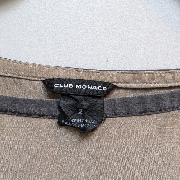 Club Monaco Blake Pindot Dress | 100% Silk Nude Dress - Picture 3 of 5